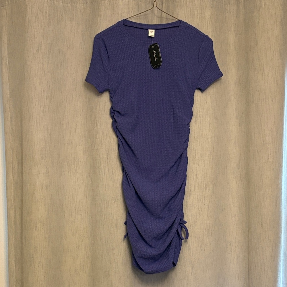 Kids Casual Purple Ruched Bodycon Dress
